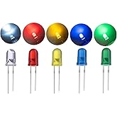 California JOS 50 PCS Colorful 5mm LED Light Diodes, LED Circuit Assorted Kit for Science Project Experiment (10pieces/Color)