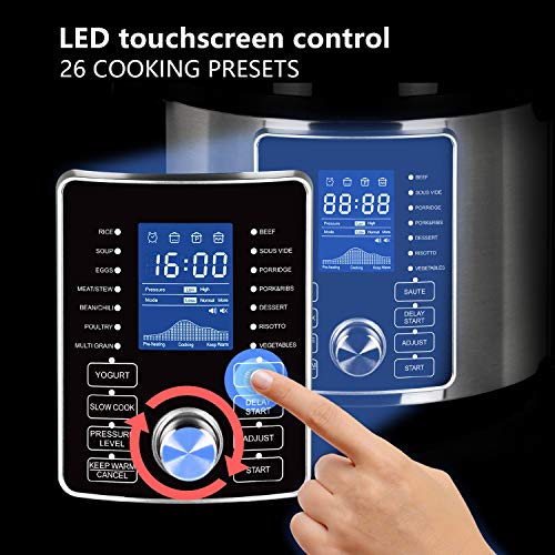 MOOSOO Pressure Cooker Air Fryer Combos, 6 Quart 1500W Electric