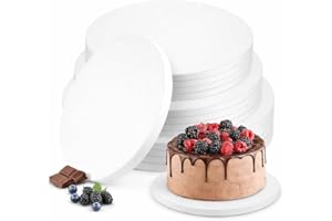 12-Pack Cake Boards 8,10 & 12 inch Round, Sturdy 1/2" Thick Cake Drums Greaseproof, Circle Cardboard Base Cake Board for Wedd