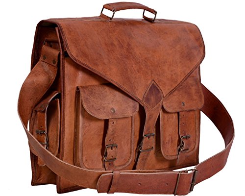 TUZECH Stylish Hunter Leather bag Messenger Bag Laptop (Upto 15.6") Bag Briefcase Satchel bag Fits Laptop - Thumbnail 4