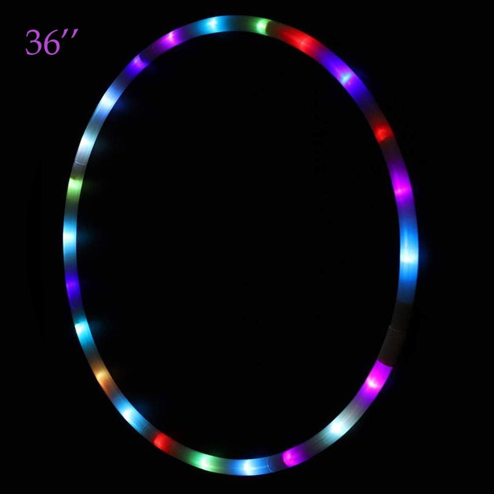 willway 36 inch LED Light Up Hoop, 27 Colors Changing LED Hoop for Adults, Portable & Weighted 2.65 Lbs - Upgrade Version