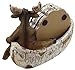 Decorative Moose Canoeing Coaster Set - 4 Rustic Cork Coasters & Holder Set