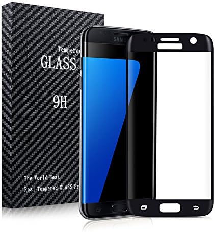 Mscrosy Best Samsung Galaxy S7 Edge Screen Protector, Full Coverage 3D Tempered Glass Screen Film, Ultra HD Clear, Anti-Scratch, Easy Installation （Black）