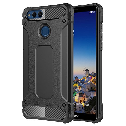 Huawei Honor 7X Case, Torryka Drop Protection Sleek Slim Fit Durable Anti-scratch Dual Layer Shockproof Dustproof Armor Cover Case For Huawei Honor 7 X (Black)