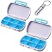Moisture Proof Travel Pill Organizer Holder, Qtimal 2 Pack Portable Pill Box Case, 6 Separate Compartments for Medication and Supplements, Bonus 1 Airtight Keychain Pill Container