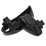 Hee grand Women Foldable Flats Square Toe Bow-Knot
