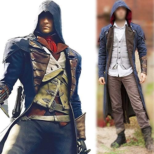 Assassin's Creed Unity Arno Victor Dorian Denim Cloak Cosplay Coat Hoodie Jacket - Trench Coat