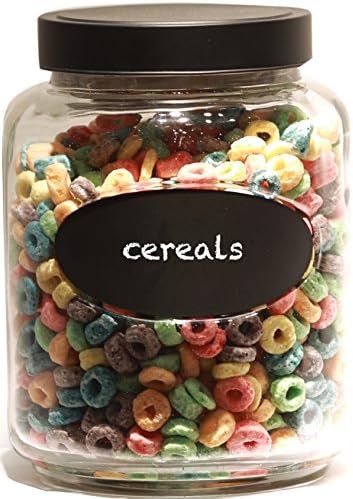 Circleware Mark & Store 194 oz. Canister w Black Chalkboard Panel and Metal Lid 8.5"H Home and Kitchen Utensils, 06611