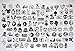 Dr.Qiiwi 100pcs Random DIY Vinyl Decal Car-Styling Bumper Stickers Graffiti Patches for Car Motorcycle Bicycle Luggage Notebook Laptop Skateboard (Black and White)