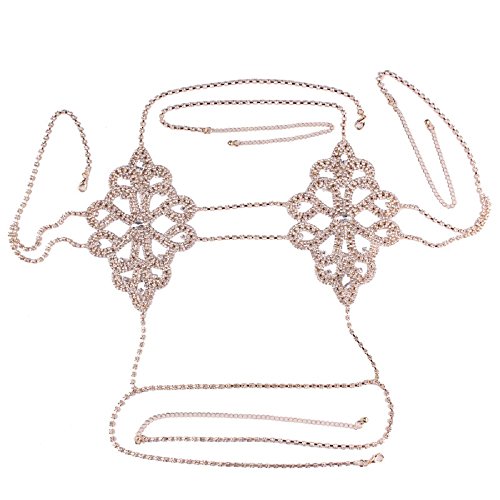 JeVenis Luxury Harness Bikini Rhinestone Bralette Body Chains Belly Chain Jewelry (New Style - 3)