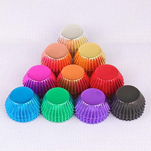 SUBANG 1000 Pieces Foil Mini Cupcake Liner Baking Cups Muffin Tins