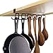 IDEALCRAFT Mug Hook Under Cabinet Hanging Holder for Small Mugs, Coffee Cups or Kitchen Utensils Display, 12 Hooks Suitable for Cabinets Board Thickness Less Than 0.9 Inch, Brown