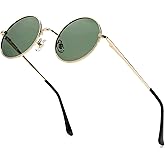 Red Lens Circle Glasses Small Round Polarized Sunglasses for Women Men Retro Hippie Style Circle Sun Glasses