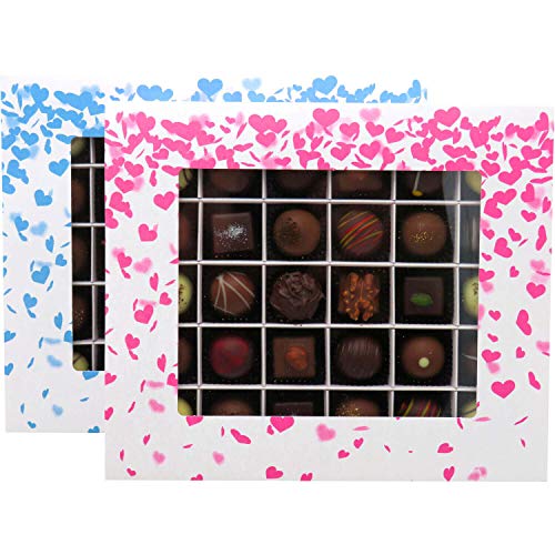 Hallingers 2x 30er Pralinen-Mix handgemacht, mit/ohne Alkohol (720g) - Pink & Blue Hearts (Bundle) - Liebe & Hochzeit… – Bild 2