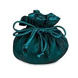 Drawstring Jewelry Pouch - Silk Jacquard (Peacock)