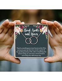 Collar con sobrina de la tía Ava: regalo para tía sobrina, joyería para tía sobrina, citas de tía, collar de tía, 2 círculos entrelazados.