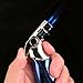 TianBao Butane Torch Lighter Windproof for Cigar No Gas 4 Flames Kitchen Camping Barbecue Household and Outdoors (Blue)
