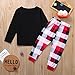 Family Matching Christmas Pajamas Set,Crytech Comfy Soft Cute Cartoon Snowman Smowflake Sleepshirt Top and Checkered Lounge Pant Parent Children Kid Xmas Holiday Sleepwear Pj Outfit (1-2 Years, Kid)thumb 4