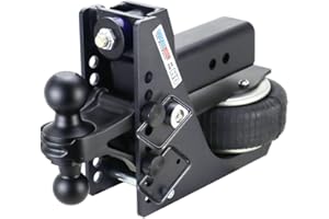 SHOCKER HITCH Shocker HD Max Black Air Hitch with Black Combo 2" & 2-5/16" Balls, Fits 3" Hitch - 20,000 lbs