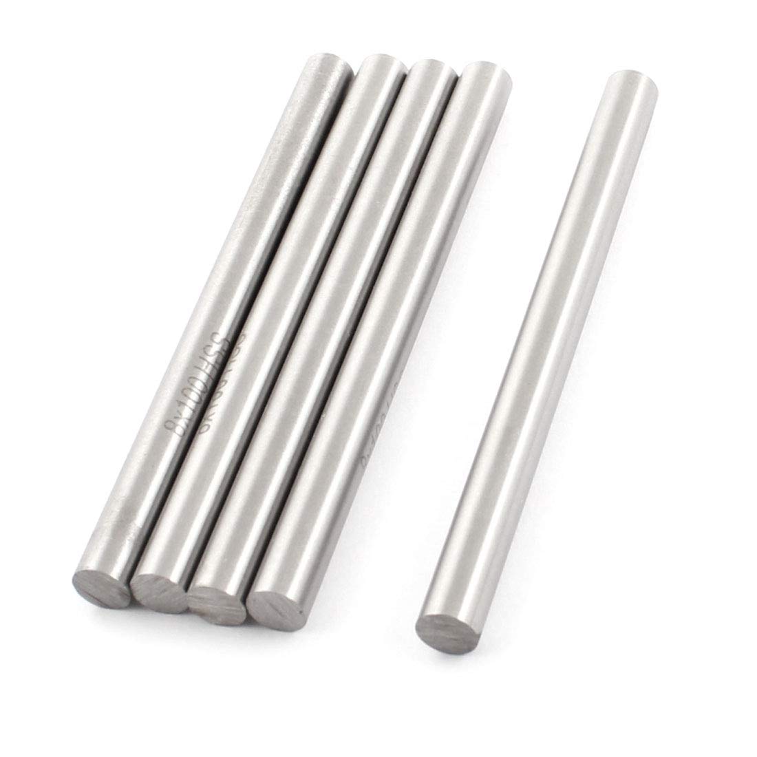 Sourcingmap 5Pcs 8mmx100mm HSS Straight Machine Boring Tool Round Lathe Bar Rod