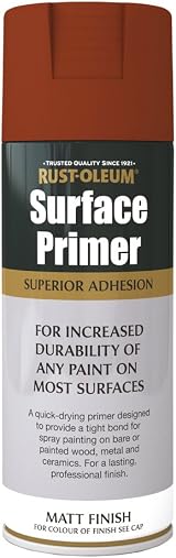 Rust-Oleum 400ml Red Matt Surface Primer Spray Paint view 1