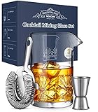 Cocktail Mixing Glass, veecom 18oz Crystal Mixing