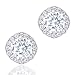 Cat Eye Jewels S925 Sterling Silver Round Crystal Cubic Zirconia Stud Earrings