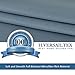 H.VERSAILTEX Elegant Grommet Blackout Thermal Insualted Solid Curtains/Drapes,Window Treatment Panels (Set of 2, Stone Blue, 52