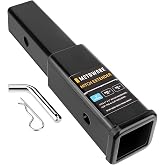 METOWARE Trailer Hitch Receiver 7 Inch Extender Fits 2 Inch Receiver Tube | Trailer Hitch Extender with 5/8" Pin &amp; Clip, Solid Alloy Steel, 5000 LBS GTW, Works for Trucks, SUVs &amp; Trailers
