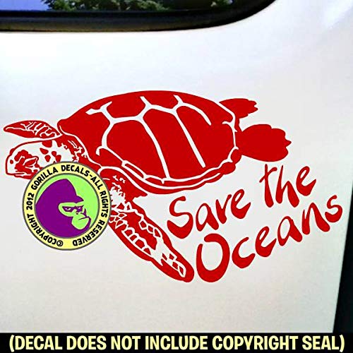 SAVE THE OCEANS - SEA TURTLE Ocean Vinyl Decal Sticker A - Thumbnail 3