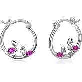 925 Sterling Silver Small Hoop Earrings for Sensitive Ears Cute Animal Jewelry Gifts for Women Daughter