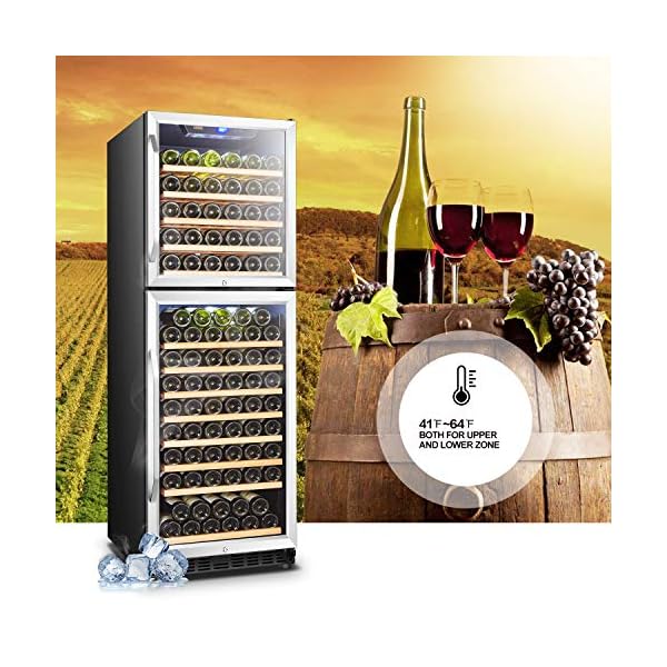Lanbo-Dual-Door-Dual-Zone-Built-in-Wine-Cooler-with-Front-Exhaust-162-Bottle