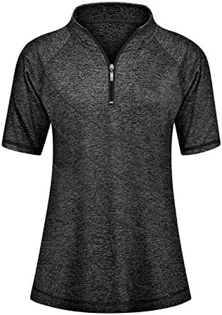 Cucuchy Womens Short Sleeve Workout Shirts Quarter Zip Up Athletic Tunic Tops Cucuchy Womens Short Sleeve Workout Shirts Quarter Zip Up Athletic Tunic Tops