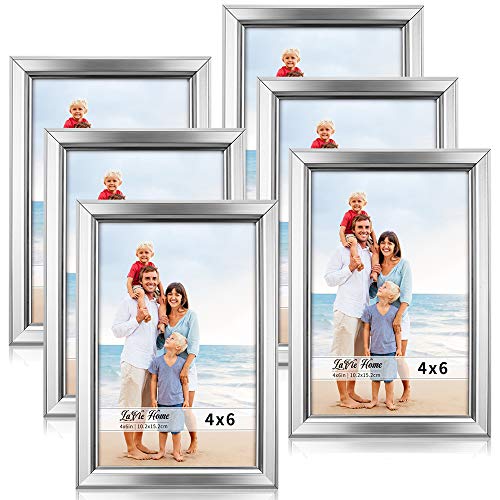 image for LaVie Home 4x6 Picture Frames (6 Pack, Silver) Simple Designed Photo F