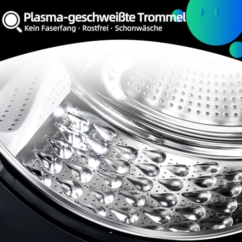 CHiQ Waschmaschine 7kg, InverterMotor, EEK A| 60x46,5x84cm, Große Tür| Eco, Speed Wash, Auto Clean, Kindersicherung|1200 U/Min, Washer Grau, CW07123863AX 10