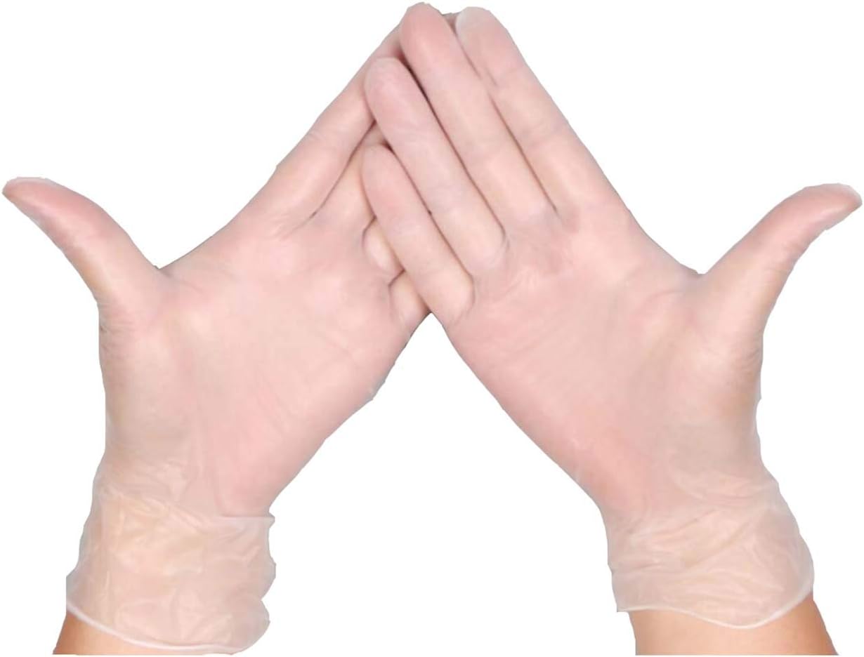 ZIGJOY 100pcs Vinyl Gloves Powder Free Work Gloves for Cooking Cleaning Food Size M