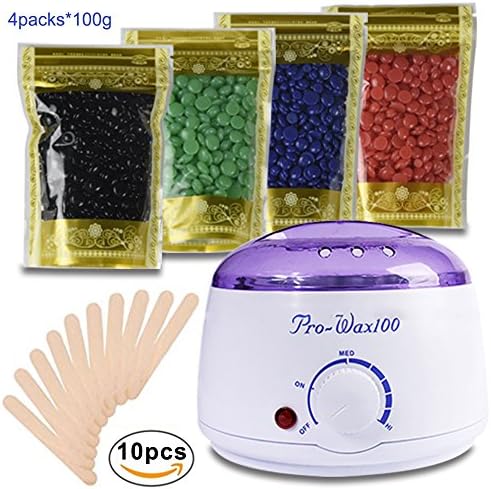 Wax Warmer, Portable Electric Hair Removal Kit for Facial &amp;Bikini Area&amp; Armpit-- Melting Pot Hot Wax Heater accessories Total Body Waxing Spa or Self-waxing Spa in Home For Girls &amp; Women &amp; Men