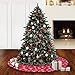 S-DEAL 48 Inches Christmas Tree Skirt Double Layers Red and White Snow Carpet for Party Holiday Decorations Xmas Ornaments