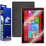 ArmorSuit MilitaryShield - Nokia Lumia 2520 Black Carbon Fiber Skin Back Protector Film + Anti-Bubble HD Clear Screen Protector For Nokia Lumia 2520