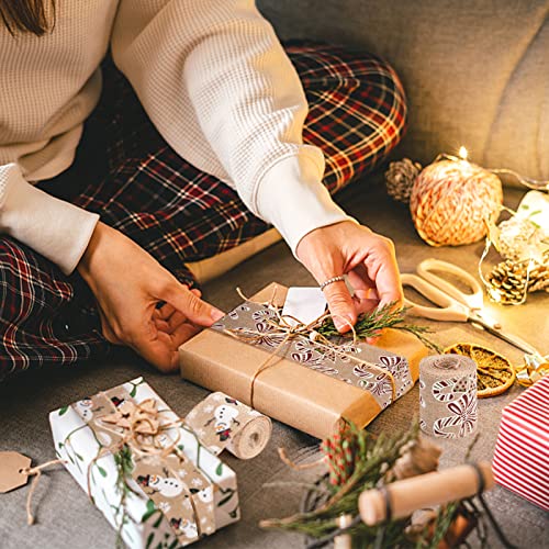 TOXOY Burlap Ribbons, 6 Rolls Jute Ribbons Christmas Ribbons Wired Ribbons 20 Yards for Crafts Gift Wrapping Decor