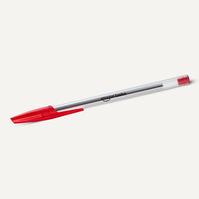 Kugelschreiber, Schnelltrocknend, ideal für Schule und Büro, Mittlere Strichstärke (1,0mm), Rot, 144er-Pack
