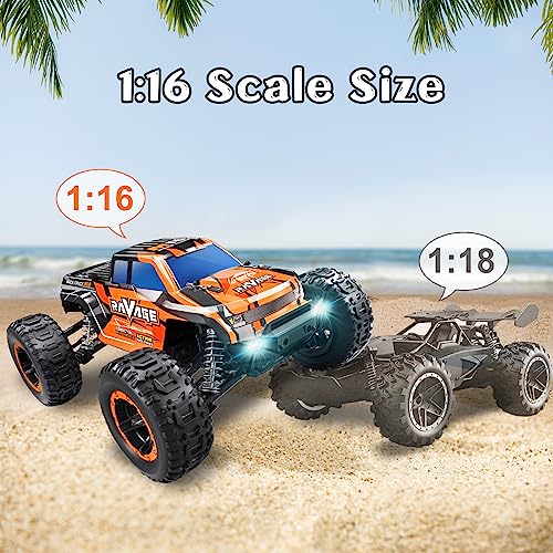 Loolinn | High-Speed Remote Control Car for Kids Gift - Hobby Grade, Top Speed 30 Km/h, Durable, 1:16 Scale RC Car, Adjustable Speed, Off-Road, All Terrain, 4WD - Gift Toys for Boys Girls and Adults