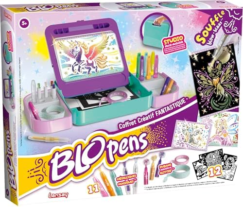 | BAÚS CRIATIVOS FANTÁSTICOS | Conjunto de desenho infantil com marcadores de soprar, estêncils, efeito de aerógrafo e purpurinas | Atividade Criativa 5+ anos | Acessórios Incluídos