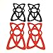 DHYSTAR Security Rubber Band Replacement Silicone Strap for Cell Phone Mount Holder on Bike / Bicycle / Motorcycle / Handlebar Smart Phone Cradle Bracket Stand Support, Pack of 4 PCS(2 Black, 2 Red)