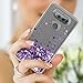 V20 Case,Shiny Glitter Moving Liquid Clear with TPU Bumper Protective Back Cute Girls Case for V20 Purple…