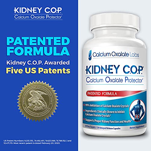 Kidney COP Calcium Oxalate Protector 120 Capsules, Patented Kidney