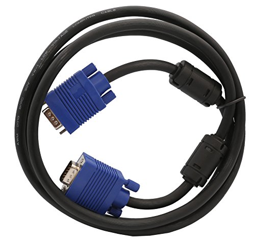 Syba Connectland CL-CAB32002 Ferrite Cores Nickel Plated VGA HD15 Male to Male Cable (6 Feet)