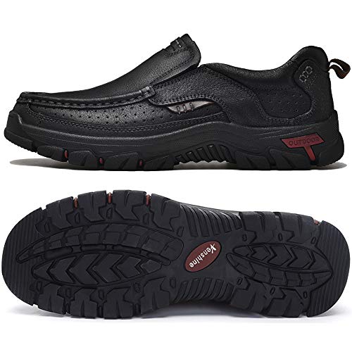 Venshine Mens Walking Shoes Leather Lightweight Breathable Casual Slip
