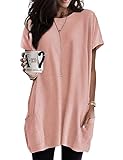 Poetsky Women's Casual Short Sleeve Solid O-Neck