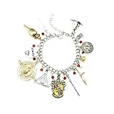 Superheroes Harry Potter Gryffindor Silver Tone Cartoon Comic Logo Charm Bracelet w/Gift Box by